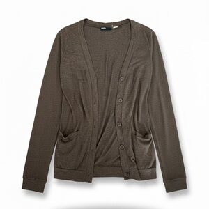 BDG Dark Brown Button-Up Cardigan